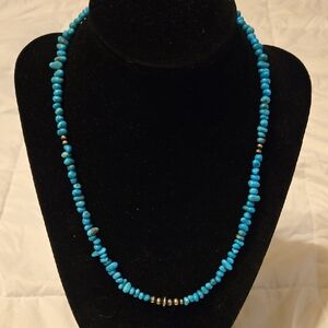 Sleeping Beauty Turquoise and Navajo Pearl Necklace
